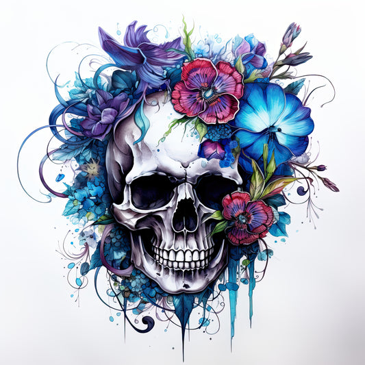 Floral Skull Art